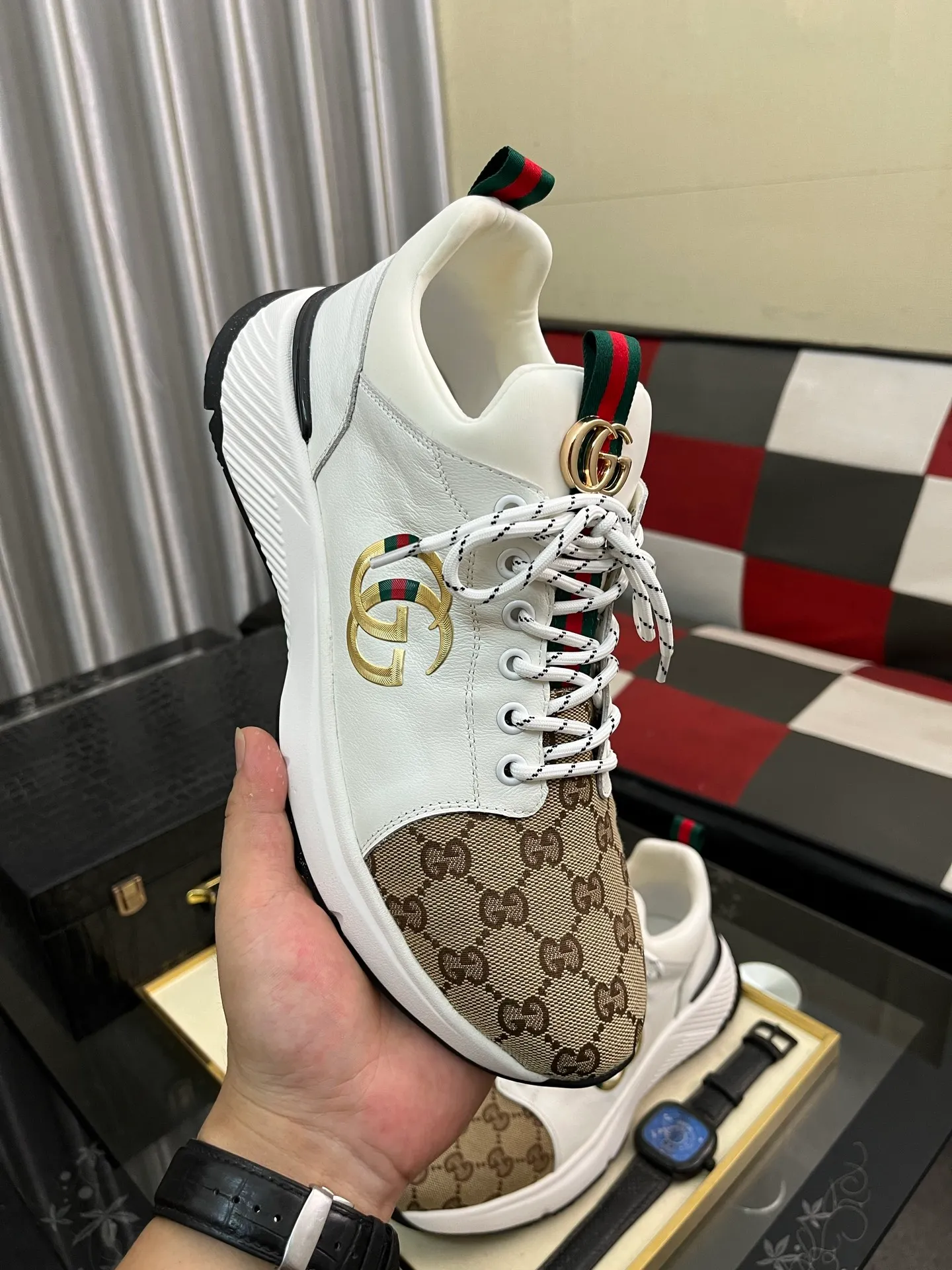 Men's Men's Shoes 💰458 ⌚️⌚️[GUCCI] Gucci men's casual shoes are absolutely popular 🔥The ultimate matching item for trendy men! The charm of super texture is irresistible, the main recommendation, the flower leather color is bright! The upper is made of high-quality brand printed fabric with cowhide, breathable leather lining and wear-resistant rubber sole, noble and elegant! Extremely comfortable🎁🎁You can be as handsome as you want💪 38-445⃣️colors available